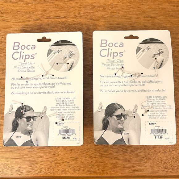 Set of 8 Boca Towel Lounge Chair Clips Pink Flamingo Blue Flip Flop New O2Cool - Picture 4 of 5